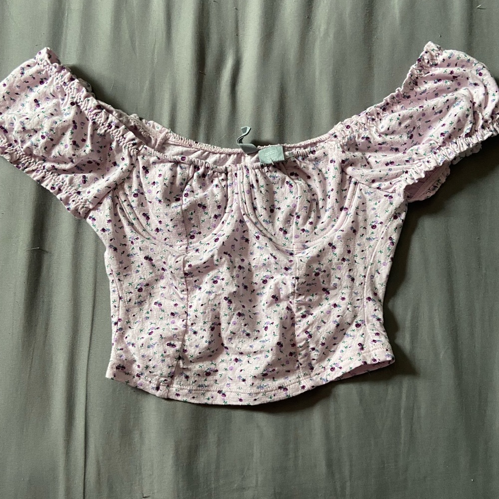 Sky and Sparrow off-the-shoulder floral top